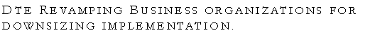 Text Box: Dte Revamping Business organizationsfor downsizing implementation.